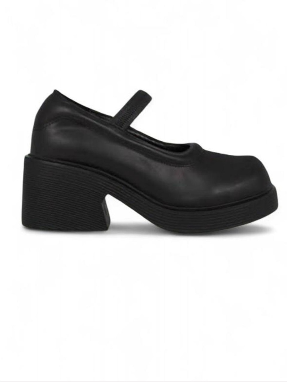 UNIF Black Leather Chunky Mary Jane Shoes Size 8